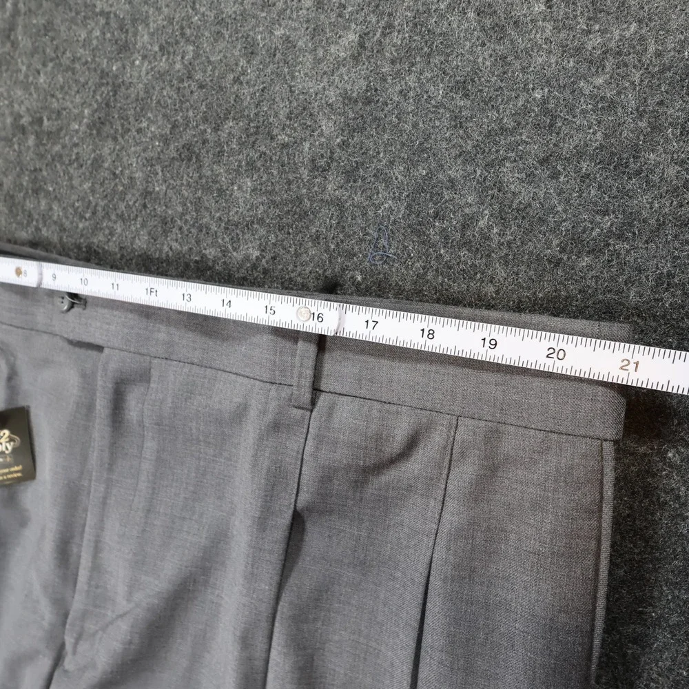 Stafford Dress Pants Mens 44x32 Gray Excellent Pleated‎ Worsted Wool Blend